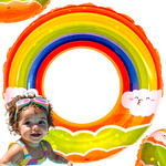 DMUCHANE KÓŁKO DO PŁYWANIA DLA DZIECI KOLOROWE TĘCZA TĘCZOWE NA BASEN KOŁO