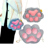 PLUSZOWA TOREBKA KOCIA ŁAPKA ŁAŃCUSZEK TORBA FUTRZANA ŁAPKA MIĘKKI PLUSZAK