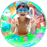 DMUCHANE KÓŁKO DO PŁYWANIA DLA DZIECI BASEN PLAŻA KOŁO KOLOROWE DINOZAURY