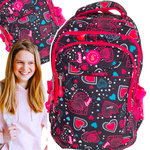 PLECAK DO SZKOŁY DLA DZIECKA RÓŻOWE SERDUSZKA SZKOLNY DLA DZIEWCZYNKI