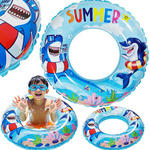 KOŁO DO PŁYWANIA DLA DZIECI DUŻE DMUCHANE RYBKI REKIN NA BASEN DO WODY 60CM