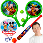 ZESTAW 6w1 BASEBALL KOSZYKÓWKA RAKIETKI PIŁECZKI KIJ BASEBALL 11 ELEMENTÓW