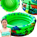DUŻY OKRĄGŁY BASEN DMUCHANY DLA DZIECI DO OGRODU BRODZIK MIĘKKIE DNO RYBKI