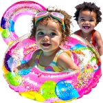 DMUCHANE KOŁO DO PŁYWANIA DLA DZIEWCZYNKI NA BASEN JEDNOROŻEC Z BROKATEM