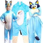 BLUEY I BINGO PRZEBRANIE DLA DZIECI KOSTIUM + MASKA ROZMIAR 110-120  NA BAL