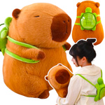 KAPIBARA PLUSZOWA MASKOTKA 50CM ZABAWKA Z PLECAKIEM ŻÓŁWIK MIĘKKA PLUSZAK