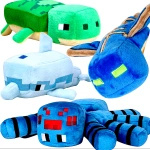MINECRAFT - ZESTAW PLUSZOWYCH MASKOTEK 4w1 DELFIN ŻÓŁW ZJAWA PAJĄK