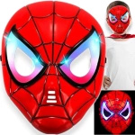 MASKA SPIDERMAN ŚWIECĄCA DLA DZIECI ŚWIECI PRZEBRANIE NA BAL KOSTIUM LED