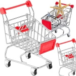 MINI WÓZEK SKLEPOWY KOSZYK NA ZAKUPY PRZYBORNIK NA GADŻETY SUPERMARKET