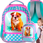 PASO PLECAK SZKOLNY 2-KOMOROWY stylowy dla dziewczynki DO PIERWSZEJ KLASY