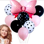 ZESTAW BALONÓW Z KOKARDĄ MINNIE BALONY NA URODZINY IMPREZĘ 10szt HEL