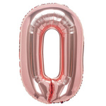 BALON FOLIOWY CYFRA 0 RÓŻOWE ZŁOTO NA URODZINY IMPREZĘ JUBILEUSZ 80cm