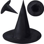 KAPELUSZ WIEDŹMY CZARODZIEJA CZAROWNICY CZARNY STRÓJ NA HALLOWEEN CZARNY