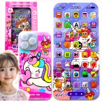 SMARTFON DLA DZIECI JEDNOROŻEC DOTYKOWY 3D TELEFON INTERAKTYWNY ŚWIECI GRA
