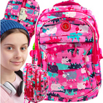 PLECAK SZKOLNY 3-KOMOROWY DLA DZIEWCZYNKI DLA DZIECKA MOTYW OWIECZKI KL 1-3