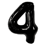 BALON FOLIOWY CYFRA 4 CZARNY NA URODZINY IMPREZĘ URODZINOWĄ 80cm