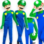 LUIGI SUPER MARIO Strój dla dzieci / Kostium LUIGI na imprezę rozmiar L 134-140 cm