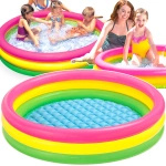 BASEN OGRODOWOWY DZIECIĘCY BRODZIK DLA DZIECI MIĘKKIE DNO KOLOROWY BASENIK