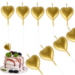ŚWIECZKI NA TORT W KSZTAŁCIE SERC ZŁOTE NA ŚLUB ROCZNICĘ URODZINY