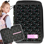 PASO PIÓRNIK SZKOLNY 2 KOMORY JASKÓŁKI CZARNY DWUKOMOROWY DLA DZIEWCZYNKI