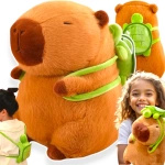 KAPIBARA PLUSZOWA MASKOTKA 25CM ZABAWKA Z PLECAKIEM ŻÓŁWIK MIĘKKA PLUSZAK