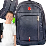 PLECAK SZKOLNY LEKKI DLA CHŁOPCA DUŻY UNIWERSALNY CZARNY POJEMNY 2 KOMOROWY