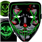 MASKA LED ŚWIECĄCA LEDOWA NA HALLOWEEN IMPREZĘ KARNAWAŁ PRZEBRANIE PURGE