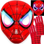 SPIDERMAN Zestaw Maska świecąca LED + Rękawiczki 2szt