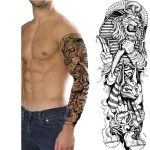 DUŻY TATUAŻ ZMYWALNY TYMCZASOWY 48cm NA RAMIĘ NOGĘ SFINKS HORUS FARAON