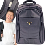 DUŻY PLECAK DO SZKOŁY 3 KOMORY CZARNY UNIWERSALNY TURYSTYCZNY SZKOLNY 32L