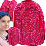 PLECAK SZKOLNY 3 KOMORY DLA DZIEWCZYNKI SERDUSZKA SERCA DO SZKOŁY KLASY 1-8