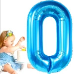 BALON FOLIOWY CYFRA 0 ZERO NIEBIESKI NA URODZINY IMPREZĘ JUBILEUSZ 100cm