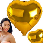 BALON FOLIOWY W KOLORZE ZŁOTYM KSZTAŁT SERCE 45cm NA ŚLUB ZARĘCZYNY