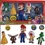 SUPER MARIO FIGURKI Z GRY ZESTAW 5 DUŻYCH FIGUREK 3 ŻETONY FIGURKA KAPSLE