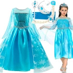 Strój Dla Dzieci Sukienka Elsa + Akcesoria