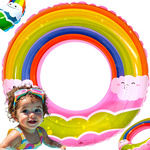 DMUCHANE KÓŁKO DO PŁYWANIA DLA DZIECI KOLOROWE TĘCZA TĘCZOWE NA BASEN KOŁO