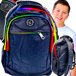 PLECAK SZKOLNY DZIECIĘCY CZARNY DUŻY 3-KOMOROWY UNIWERSALNY MŁODZIEŻOWY