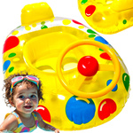 DMUCHANY PONTON DLA DZIECI AUTO KLAKSON KIEROWNICA POJAZD ŁÓDKA SIEDZISKO