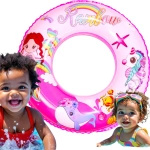 DMUCHANE KOŁO DO NAUKI PŁYWANIA DLA DZIEWCZYNKI KOLOROWE KÓŁKO SYRENKI 70CM