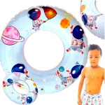 DMUCHANE KOŁO DO PŁYWANIA DLA DZIECI KOSMOS KOLOROWE MATERAC NA BASEN PLAŻĘ