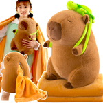 KAPIBARA Z KOCYKIEM DUŻA MASKOTKA PRZYTULANKA PODUSZKA KOCYK PLUSZAK 40CM