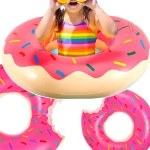 DUŻE KOŁO DMUCHANE DONUT DO PŁYWANIA MATERAC PĄCZEK XL NA BASEN DLA DZIECI