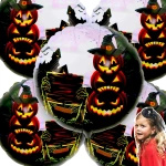 Balon Dynie Nietoperze Halloween 51cm - zestaw 5szt