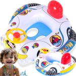 PONTONIK DLA DZIECI DO PŁYWANIA BEZPIECZNY PONTON Z KIEROWNICĄ KLAKSON AUTO