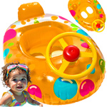 DMUCHANY PONTON DLA DZIECI AUTO KLAKSON KIEROWNICA POJAZD ŁÓDKA SIEDZISKO