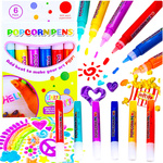 FLAMASTER MAZAK POPCORN PENS DŁUGOPIS KREDKA 3D ZESTAW 6 SZT DLA DZIECI