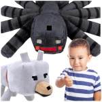 MINECRAFT - ZESTAW PLUSZOWYCH MASKOTEK 2w1 PAJĄK PIES DENIS