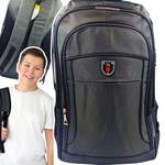 DUŻY PLECAK DO SZKOŁY 3 KOMORY CZARNY UNIWERSALNY SZKOLNY KLASYCZNY