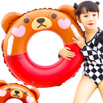 DMUCHANE KOŁO DO PŁYWANIA DLA DZIECI KOLOROWY MIŚ PĄCZEK MATERAC NA BASEN