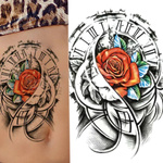 TATUAŻ ZMYWALNY TYMCZASOWY JEDNORAZOWY IMPREZOWY MOTYW RÓŻA ZEGAR